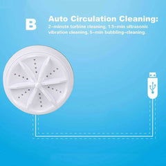 2 in 1 Portable Mini Washing Machine Ultrasonic Washer