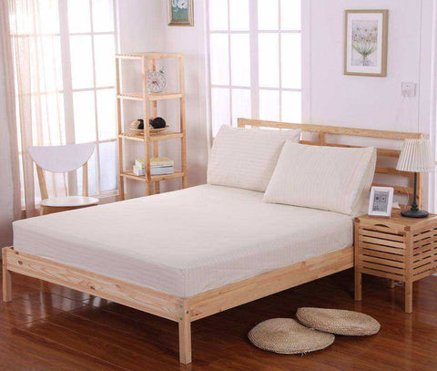 Image of Beige Earthing Emf Protection Bed Sheet With 2 Pillow Cases
