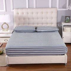 Grey & White Earthing Emf Protection Bed Sheet with 2 Pillow Cases