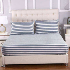 Grey & White Earthing Emf Protection Bed Sheet with 2 Pillow Cases