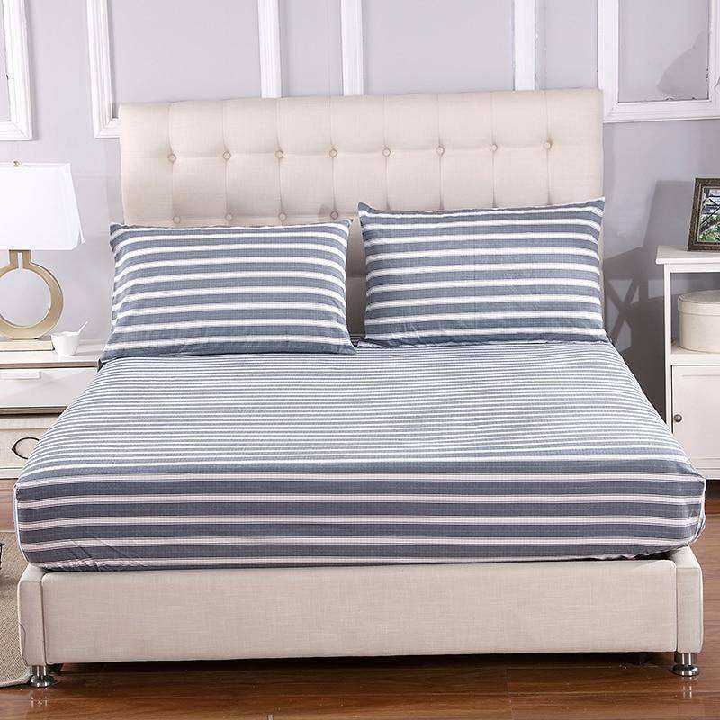 Grey & White Earthing Emf Protection Bed Sheet with 2 Pillow Cases