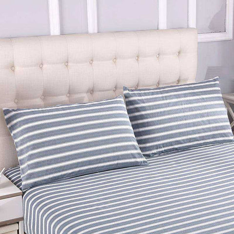 Image of Grey & White Earthing Emf Protection Bed Sheet with 2 Pillow Cases