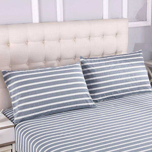 Grey & White Earthing Emf Protection Bed Sheet with 2 Pillow Cases