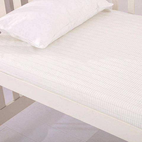 Image of White Earthing Emf Protection Baby Bed Sheet with 1 Pillow Case