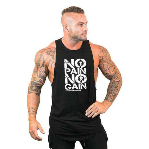 Image of Men's Brand Gyms Clothing Bodybuilding Hooded Cotton Sleeveless Tank Top
