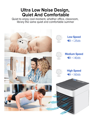 Image of New Portable Air Conditioner Cooler Humidifier Purifier With 7 Color Led