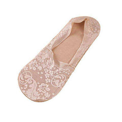 1/2 Pairs Women Girls Lace Flower Short Socks Anti-skid Invisible Ankle Sock Slippers