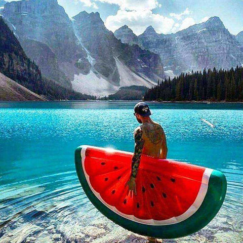Image of Watermelon Pineapple Cactus Inflatable Swimming Pool Float Mattresses