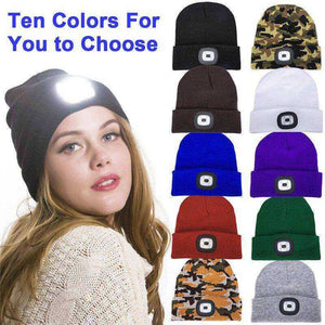 Unisex LED Lighted Knitted Beanie Cap Warm Winter