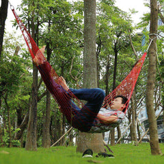 Nylon Hammock Yard Outdoor Travel Hanging Mesh Net Sleeping Bed