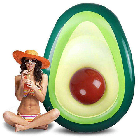 Image of Green Avocado Inflatable Swimming Pool Beach Raft Float