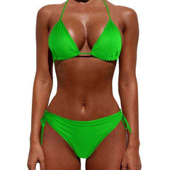 Sexy Women Pure Color 2021 New Brazilian Summer Style Lady Bandage Swimwear Bikini Set