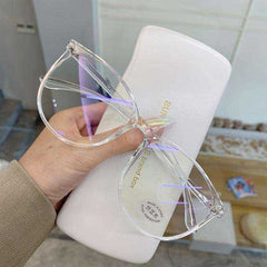 Women Men Transparent Computer Anti Blue Light Round Eyewear Glasses Frame
