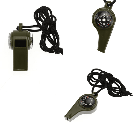 Image of 3 in1 Emergency Survival Whistle Compass Thermometer With Rope