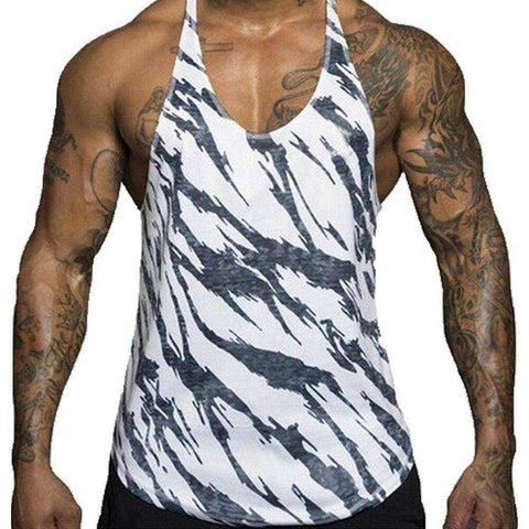 Image of Gym Men Bodybuilding Camo Sleeveless Single Tank Top Muscle Stringer Athletic Vest