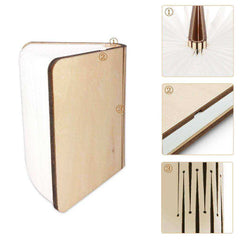 Foldable Magnetic Wooden Book LED Light Lamp