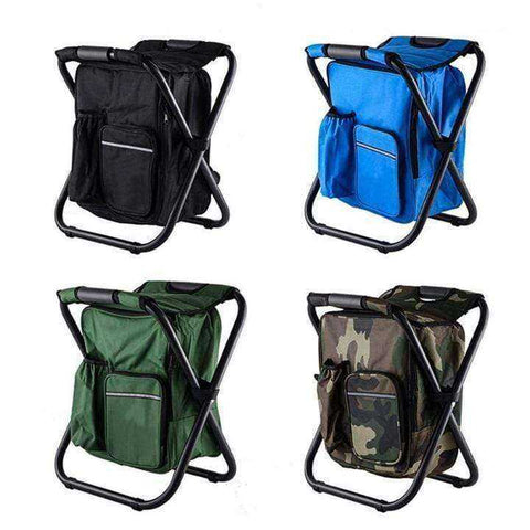 Image of Outdoor Folding Camping Fishing Chair Stool Portable Backpack Seat Bag