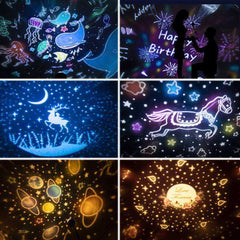 Aesthetic 2 in 1 6 Films Star Night Light 360 Degree Projector