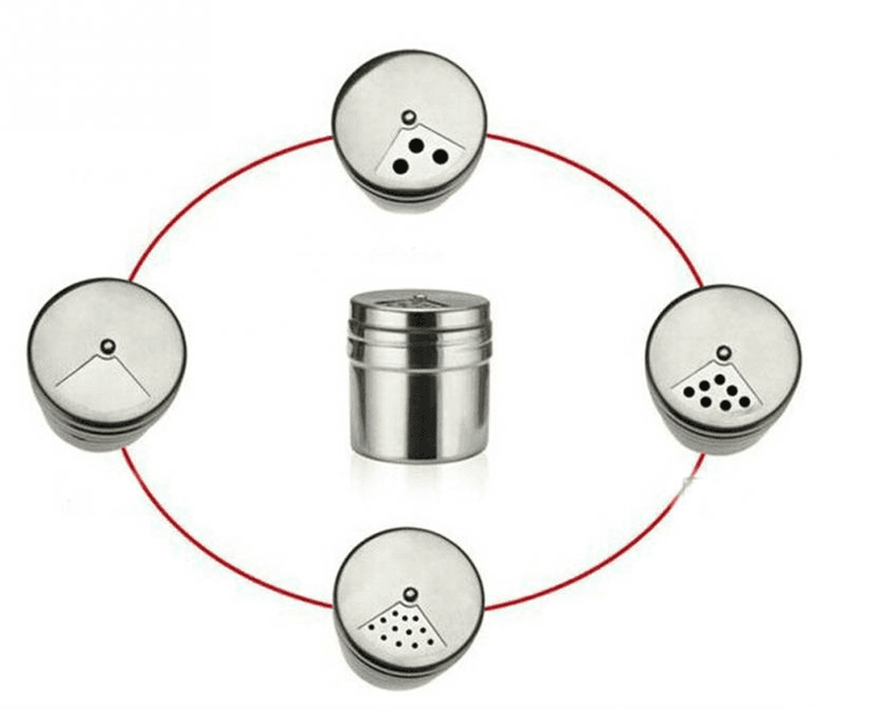 Stainless Steel Rotatable Salt and Spice Shakers