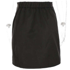 High Waist Belt Cargo Pocket Sexy Split Open Skirt