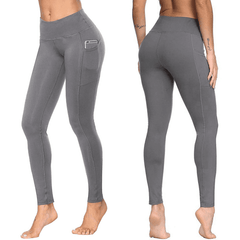 Elastic High Waist Push Up Leggings With Pocket