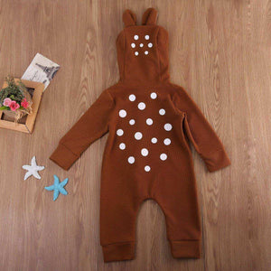 Baby Brown 3D Deer Onesie Romper Winter Hooded Jumpsuit