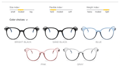 Anti Blue Light Eyeglasses Frame Vintage Round Clear Lens