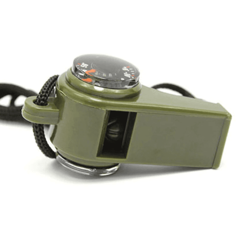 3 in1 Emergency Survival Whistle Compass Thermometer With Rope