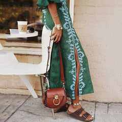 Long Print  Boho Summer Plus Size Dress