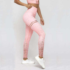 High Waist Fitness Gold Print Leggings