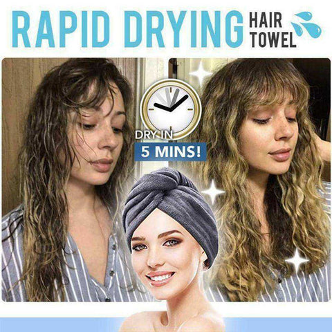 Image of Magic Microfiber Hair Fast Drying Dryer Towel Bath Quick Cap