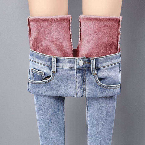 Image of Women Warm Jean Pants