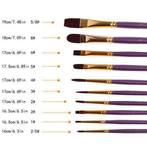 Image of 10-Piece Paint Brushes Set