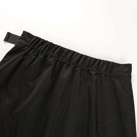 High Waist Belt Cargo Pocket Sexy Split Open Skirt