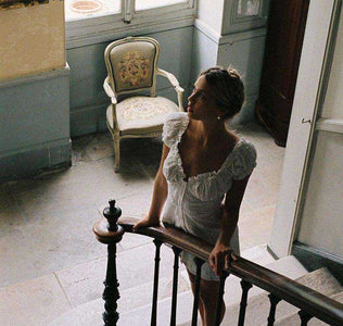 Women French Style White Casual V Neck Mini Dress Button Sundress