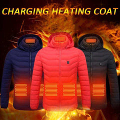 USB Electric Heated Vest Cotton Coat Camping Hiking Thermal Warmer Jacket