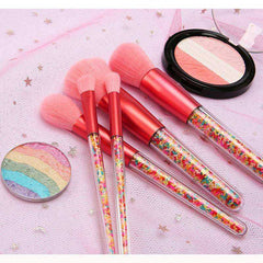 5pcs Lollipop Candy Unicorn Crystal Makeup Brushes Set