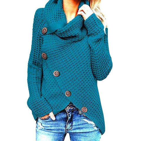 Image of Women Turtleneck Knited Autumn Winter Oversize Loose Sweater