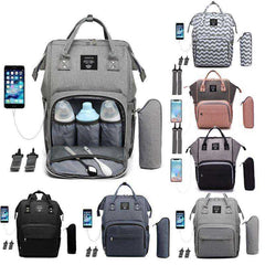 USB Design Waterproof Large Capacity Mummy Diaper Baby Care Pregnant Backpack