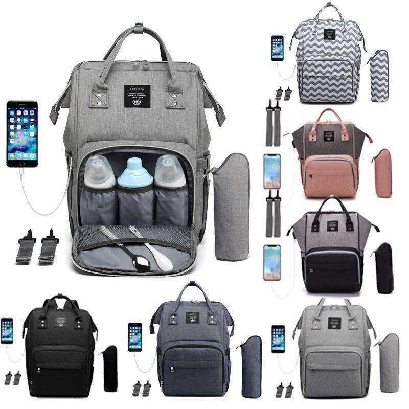 USB Design Waterproof Large Capacity Mummy Diaper Baby Care Pregnant Backpack