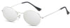 Small Oval Mirror Women Alloy Sunglasses  UV400 Eyeglasses