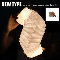 Foldable Magnetic Wooden Book LED Light Lamp