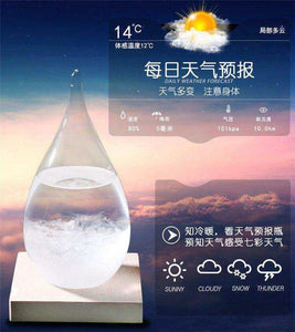 Transparent Droplet Storm Forecast Predictor Monitor Bottle