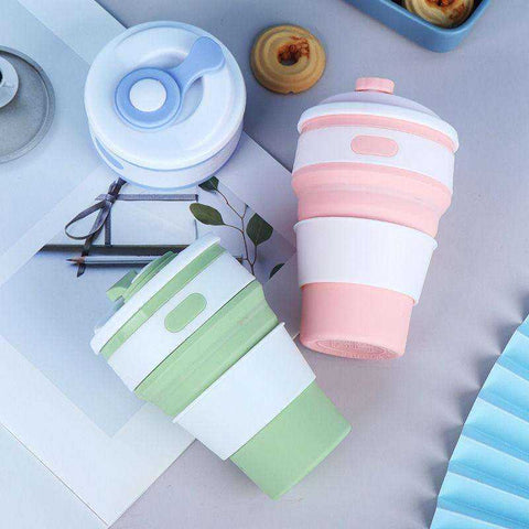 Image of Travel Collapsible Silicone Folding BPA FREE Food Grade Drinking Water Tea Coffee Mugs