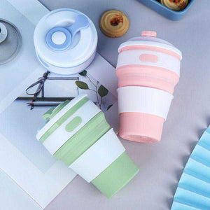 Travel Collapsible Silicone Folding BPA FREE Food Grade Drinking Water Tea Coffee Mugs