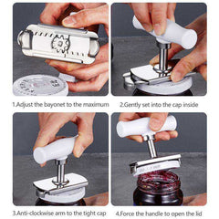 Adjustable Can Jar Bottle Stainless Steel Lid Opener