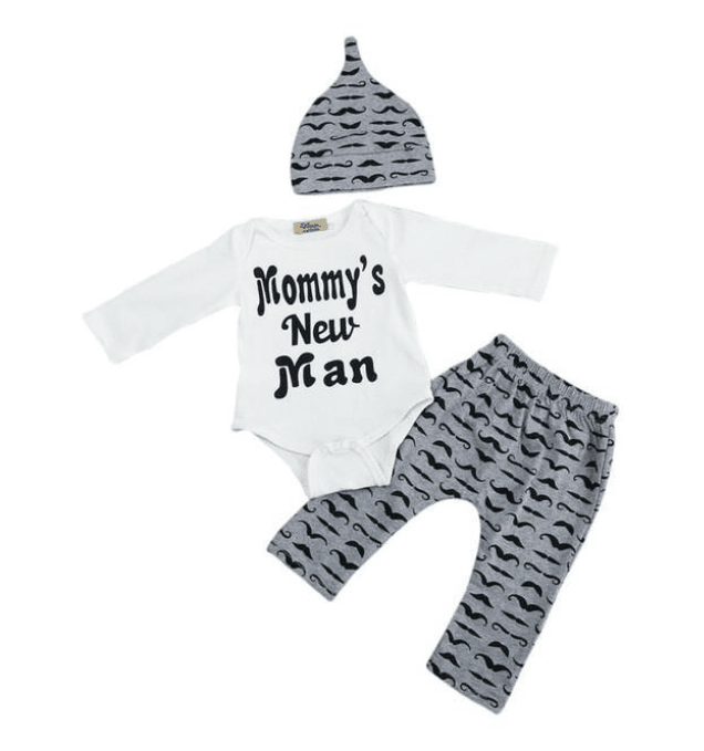 Mommy's New Man Clothes Sets For Newborn Baby Boys