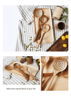 Teak Natural Wood Tableware Kitchen Tool Set