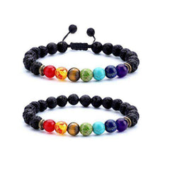 7 Chakra Awakening Healing Lavastone Crystal Bracelet