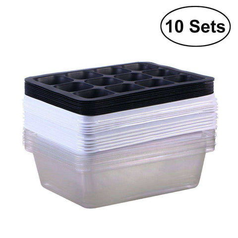 Image of 10 Pack Seed Starter Seedling Tray with Dome